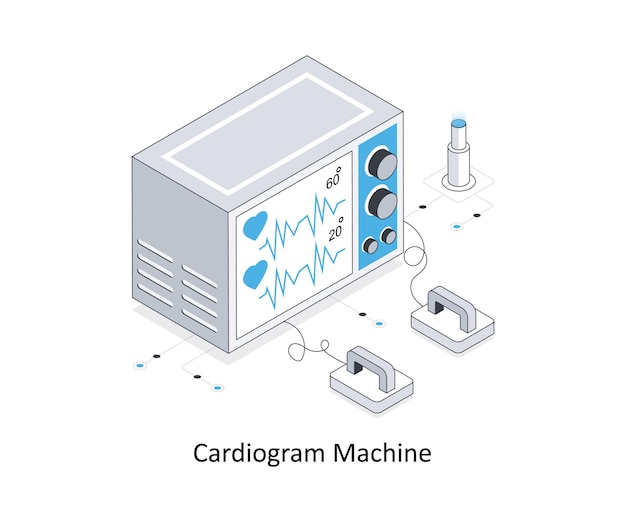 Cardiogram Machine isometrische voorraad illustratie EPS bestand illustratie