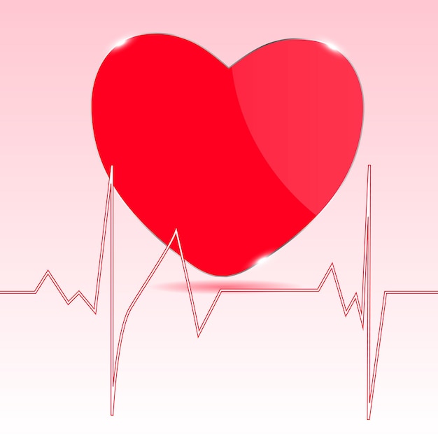Cardiogram met hart. Vector illustratie. EPS-10.