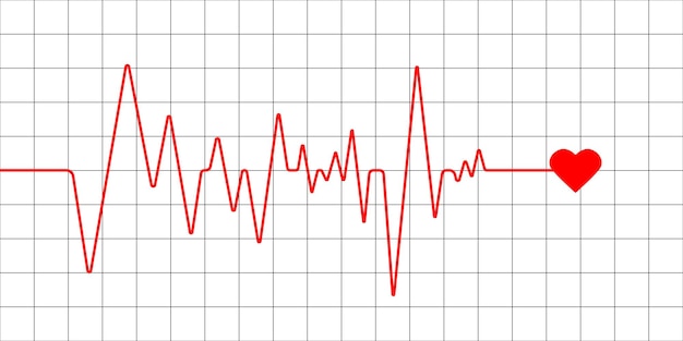 Vector cardiogram on a white background heartbeat pulse cardio symbol vector illustration