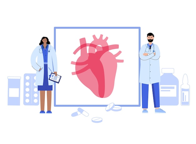Vector cardiologie sjabloon concept
