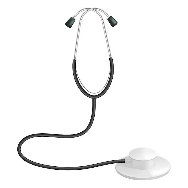 Cardiologie stethoscoop mockup Realistische illustratie van cardiologie stethoscoop vector mockup voor web