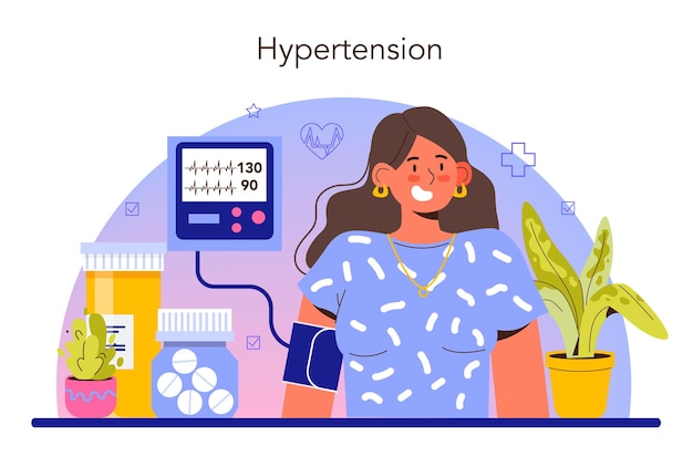 心臓専門医の概念。心臓の医療診断と治療のアイデア。高血圧やその他の心臓病を治す医師。フラットベクトル図