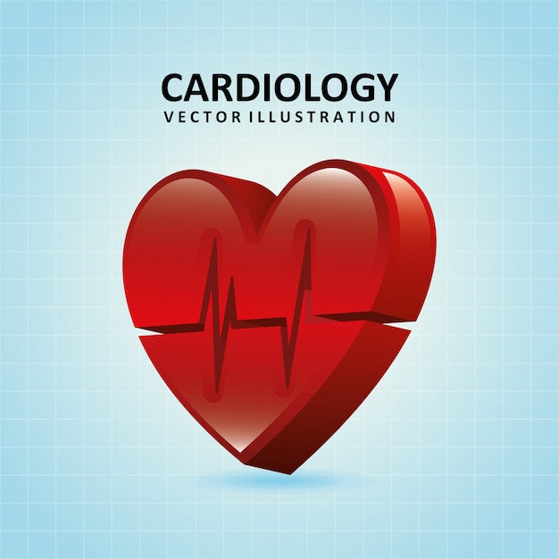 Cardiology design over blue background vector illustration