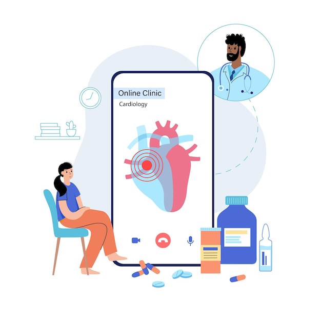 Vector cardiology template concept