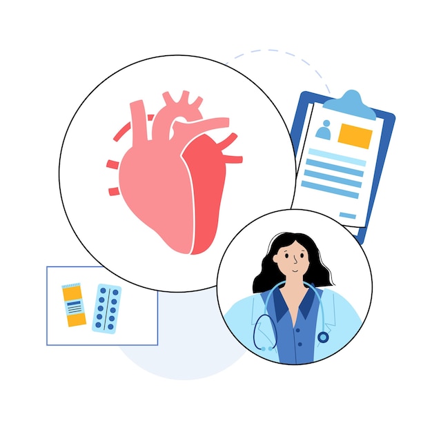 Vector cardiology template concept