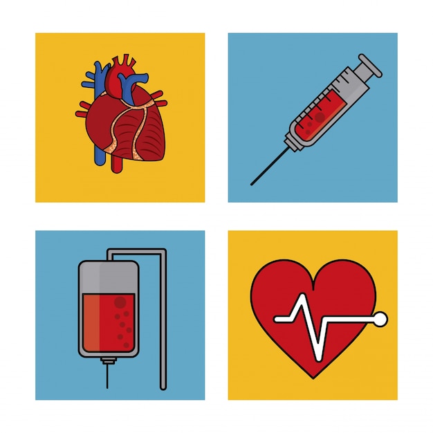 Cardiovasculair systeem en bloeddonatie en hartslagpictogram