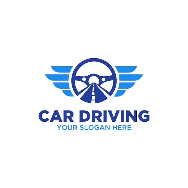 Card driving and steering wheel logo vector 2024