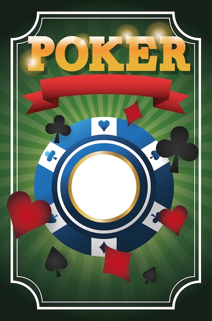 Cards symbols of poker and chip design