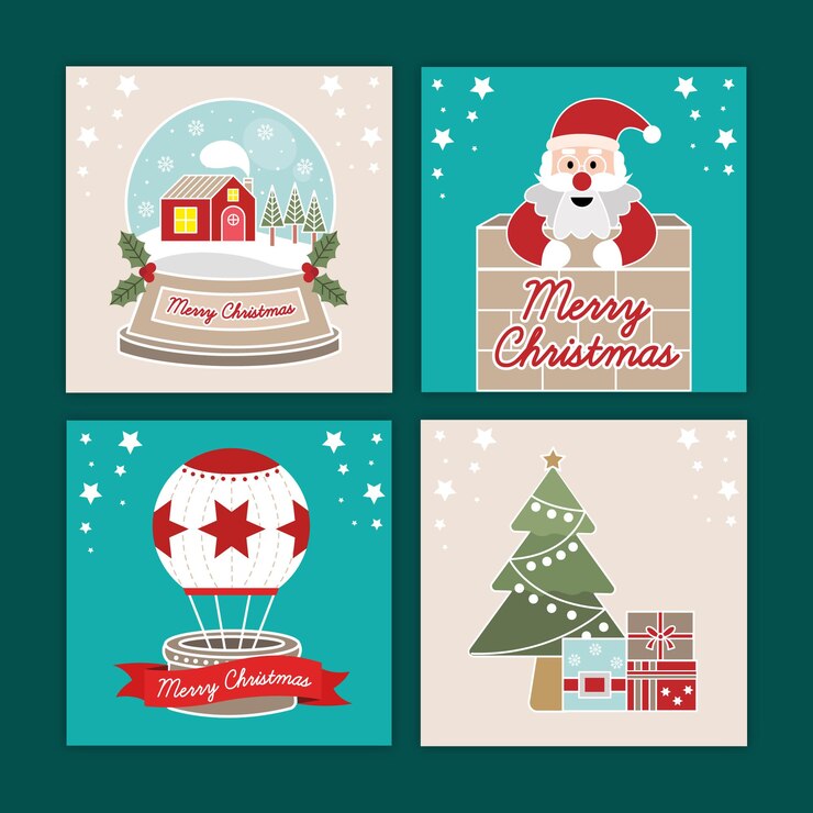 Cards with christmas elements