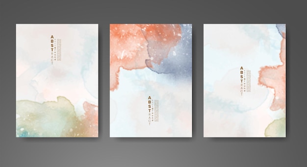 Cards with watercolor background Design for your cover date postcard banner logo