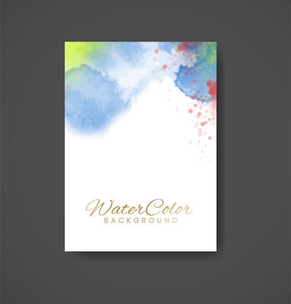 Cards with watercolor background Design for your cover date postcard banner logo