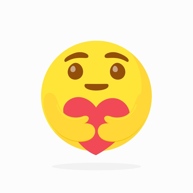 Care emoji che abbraccia un cuore rosso