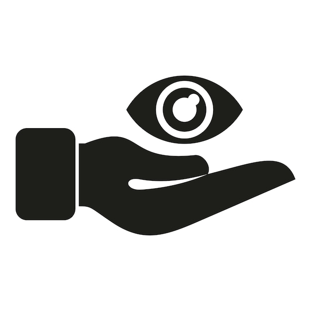 Care eye icon simple vector Optical clinic Sigh care