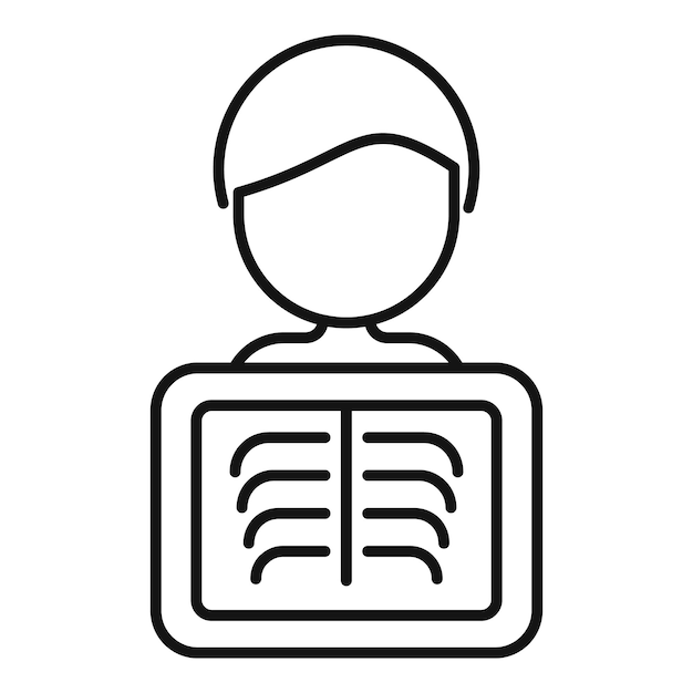 Vector care health body icon outline vector xray person image