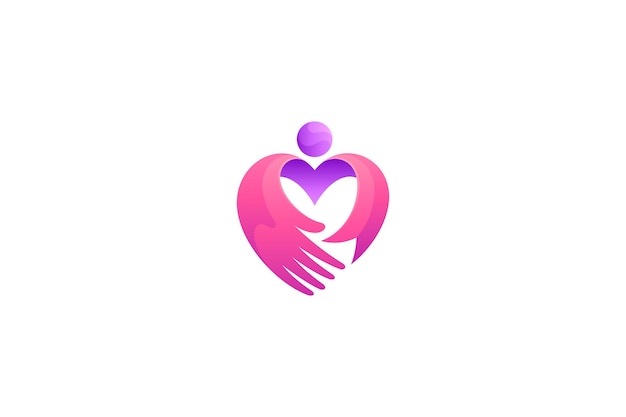 Care love people-logo in eenvoudig ontwerp