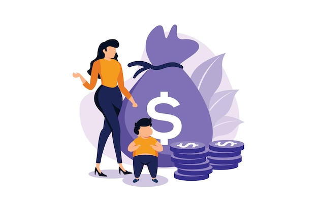 Vector care tax credit flat modern design illustration