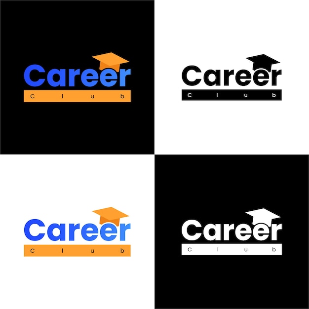 Career Club 로고 디자인 또는 프리미엄 벡터 파일