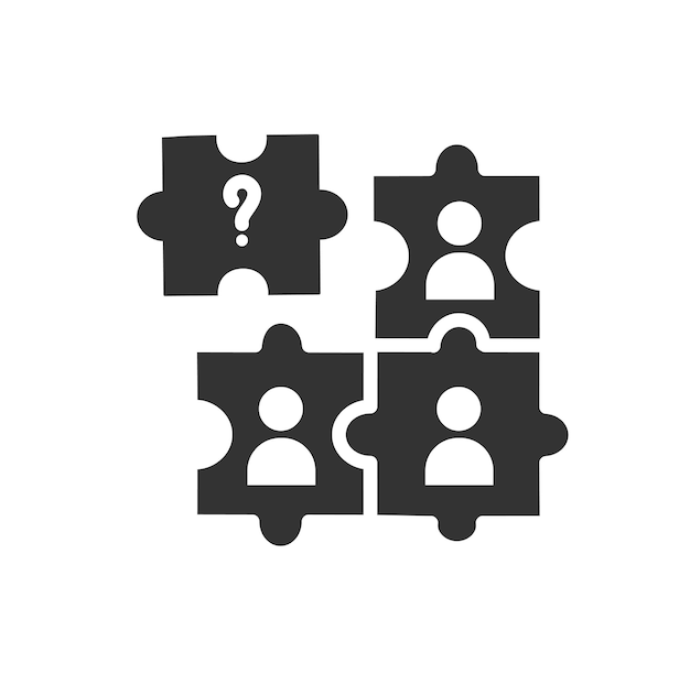 Vector careergrowth puzzle black icon