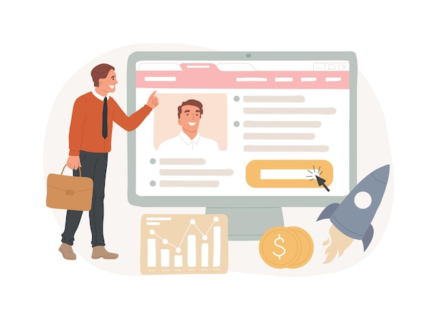 careers isolated concept vector illustration