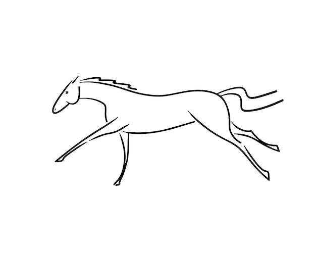 Vector careless sketch of a galloping horse