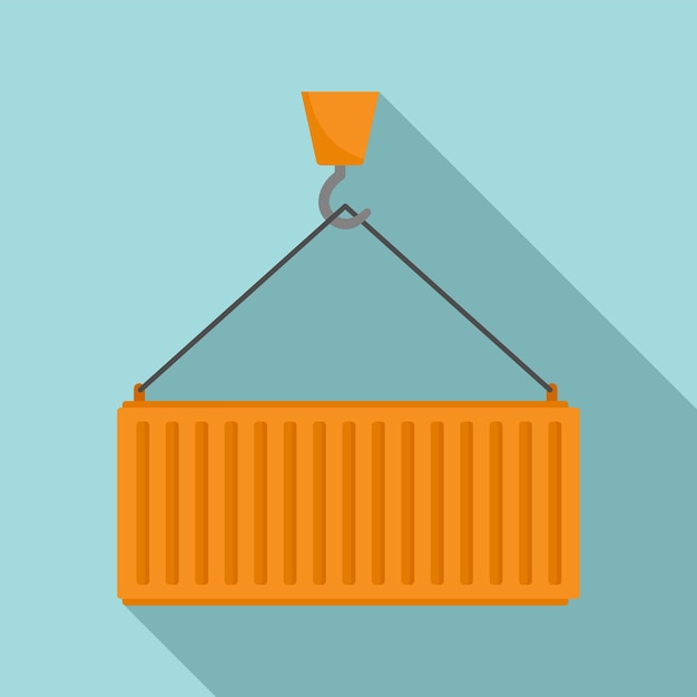 Cargo container icon Flat illustration of cargo container vector icon for web design