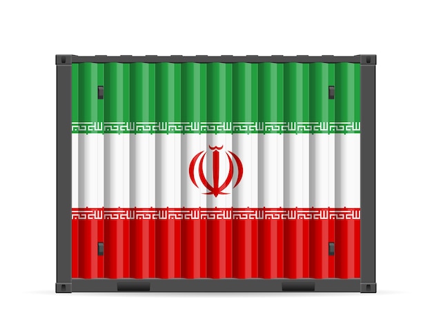 Cargo container Iran flag