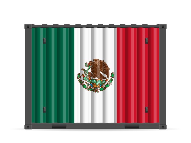 Cargo container Mexico flag