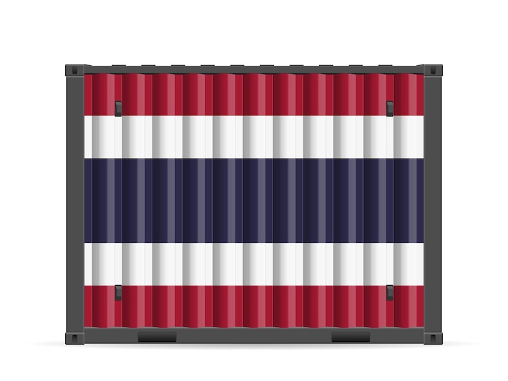 Vector cargo container thailand flag