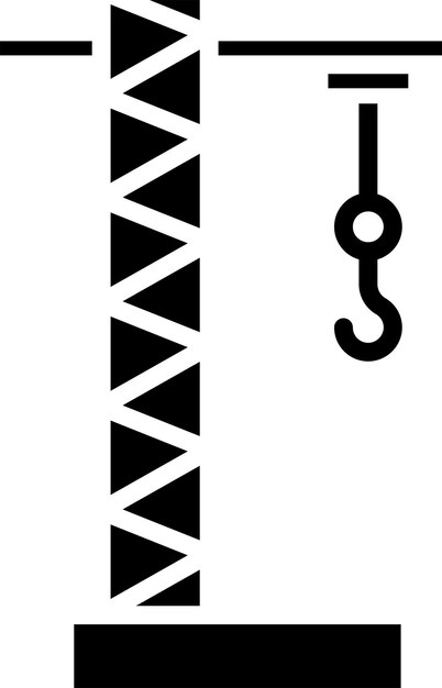 Cargo crane vaste en glyph vector illustratie