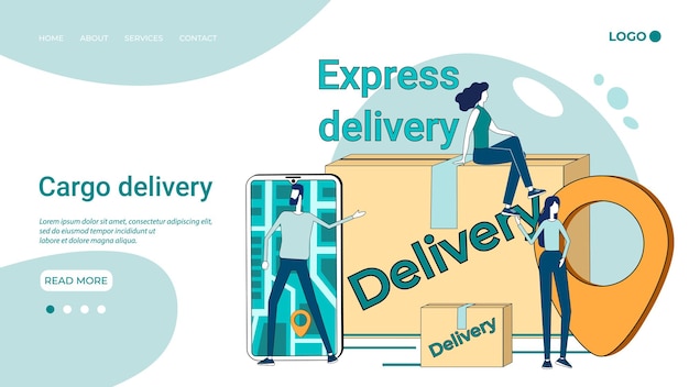 Cargo delivery fast delivery service couriers deliver goods after online orders