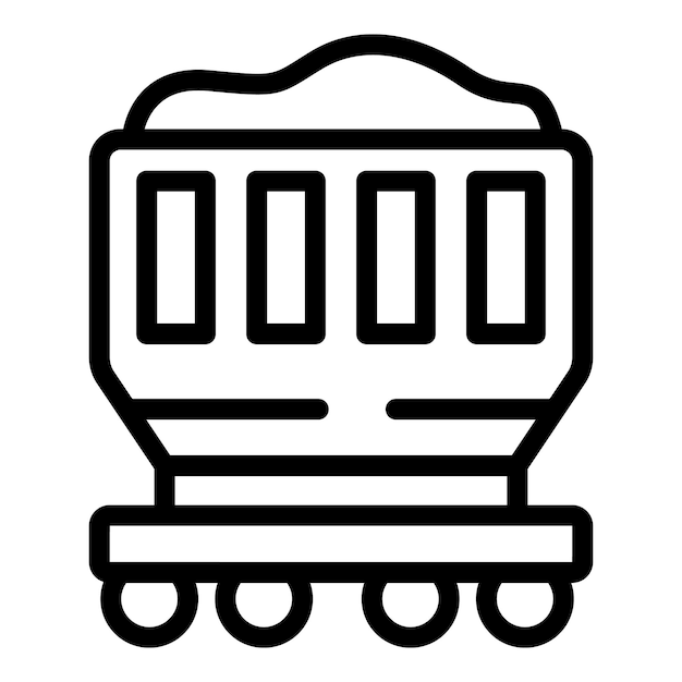 Cargo freight wagon icon outline vector Goods railway transport