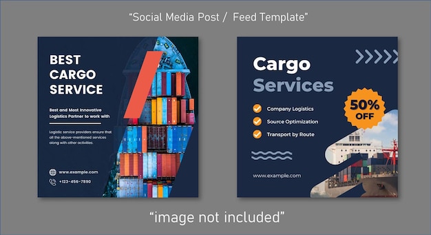 Cargo Logistic Service social media post-sjabloon