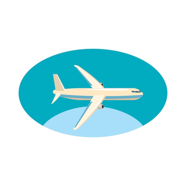 Cargo plane icon in cartoon style on a white background