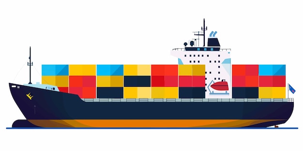 Cargo ship container in the ocean transportation shipping freight transportation