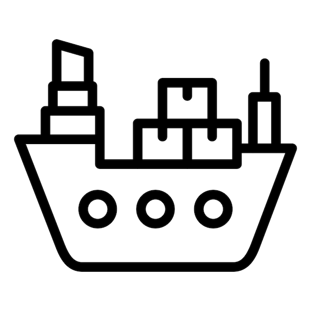 Cargo Ship Icon Style