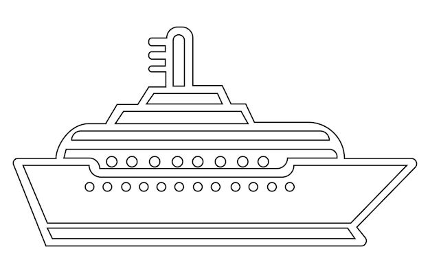 cargo ship line vector illustrationMilitary ship outline vector