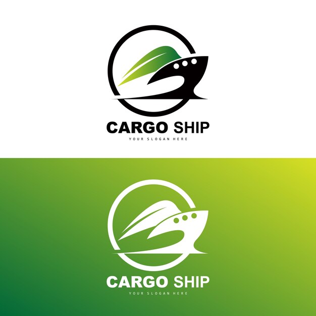 Premium Vector | Cargo ship logo fast cargo ship vector sailboat design ...