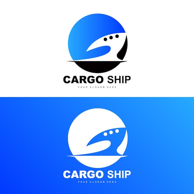 Cargo Ship Logo Fast Cargo Ship Vector Sailboat Design For Ship Manufacturing Company Waterway Sailing Marine Vehicles Transport Logistics