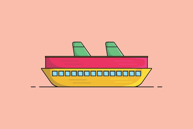 Vector cargo ship with containers vector illustration sea transportation object icon concept