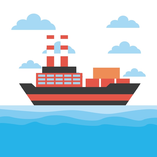 Cargo ship with containers