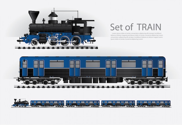 Vector cargo train on a rail road vector illustration