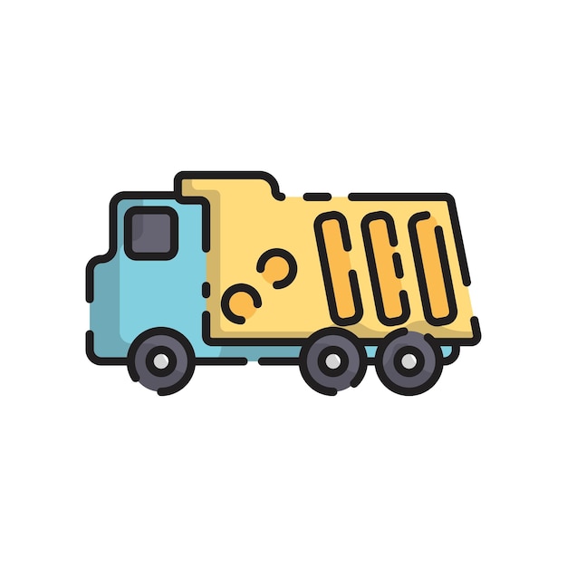 Cargo truck cartoon flat style