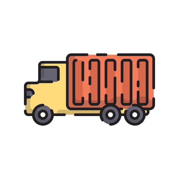 Cargo truck cartoon flat style