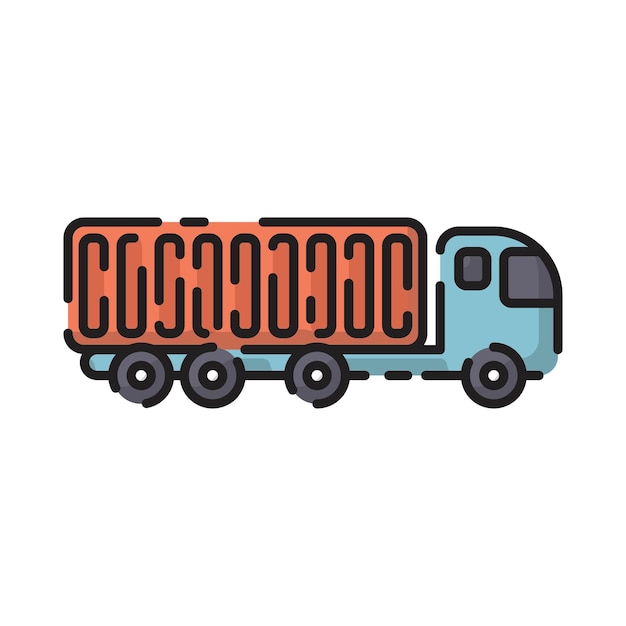 Cargo truck cartoon flat style