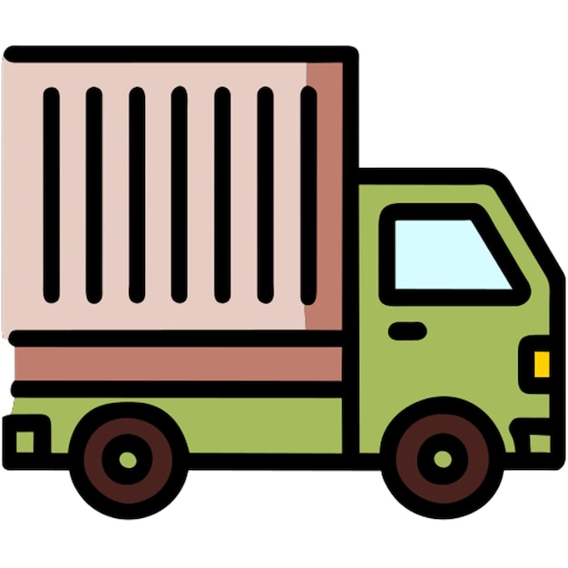 грузовой грузовик для международной доставки грузовых перевозок с большим прицепом с цветной иконой кабины