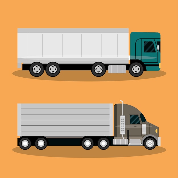 Cargo truck transportation, delivery, fast delivery or logistic transport illustration