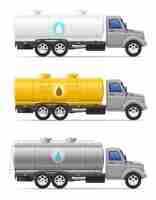 Vector cargo truck with tank for transporting liquids vector illustration