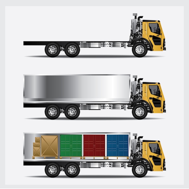 Cargo Trucks Transportation isolated Vector Illustration