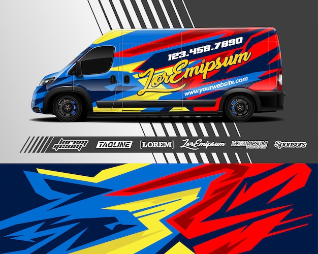 Cargo van wrap illustration