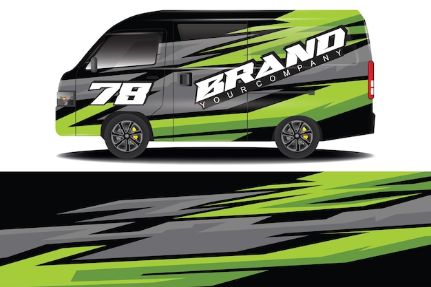 cargo van wrap sticker design. Abstract graphic line racing background kit design for vehicle wrap,